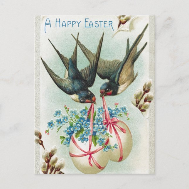 Vintage Ostereier aus Schwalben Postkarte (Vorderseite)