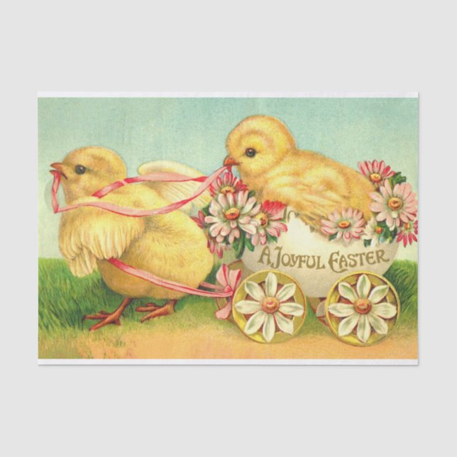 Vintage Ostereier Kichtentransporte Blume Seidenpapier (Vorderseite)