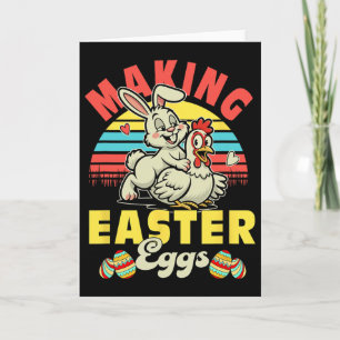 Vintage-Ostereier-Witz-Paar-Erwachsener-Hase Karte