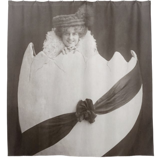 Vintage Ostereierdame Duschvorhang (Vorderseite)