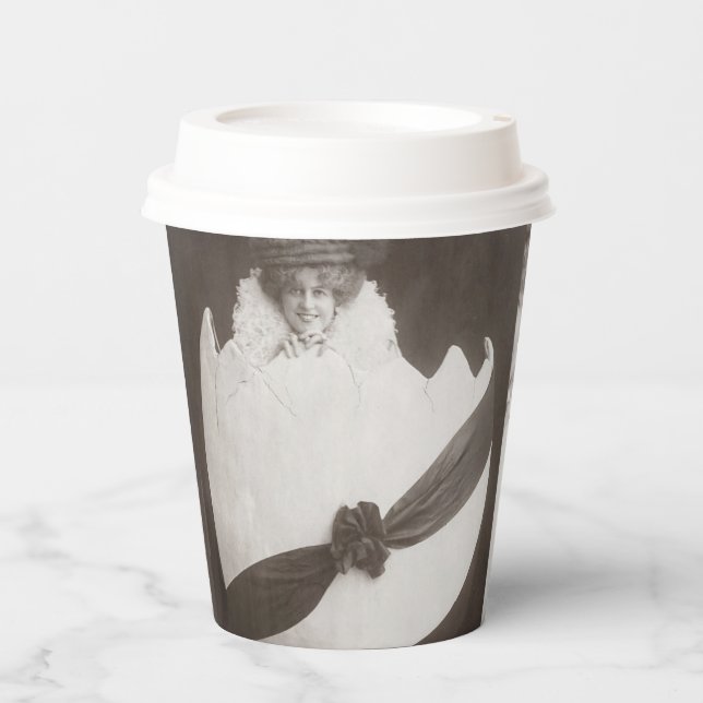 Vintage Ostereierdame Pappbecher (Vorderseite)