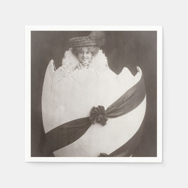 Vintage Ostereierdame Serviette (Vorderseite)