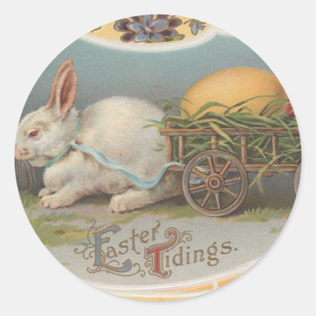 Vintage Osterfeierlichkeiten Runder Aufkleber (Vorderseite)