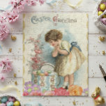 Vintage Osterfrühlingeier<br><div class="desc">Dieses Design kann personalisiert werden, indem Sie auf die Schaltfläche Anpassen klicken und die Farbe ändern, einen Namen, Initialen oder Ihre Lieblingswörter hinzufügen. Kontaktieren Sie mich unter colorflowcreations@gmail.com , wenn Sie dieses Design für ein anderes Produkt haben möchten. Kaufen Sie meine originale abstrakte Acrylmalerei zum Verkauf unter www.etsy.com/shop/colorflowart. Weitere Kreationen...</div>