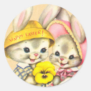 Vintage Ostergeblasene Kid Stickers