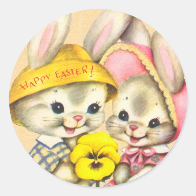 Vintage Ostergeblasene Kid Stickers (Vorderseite)
