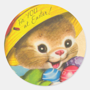 Vintage Ostergeblasene Kid Stickers