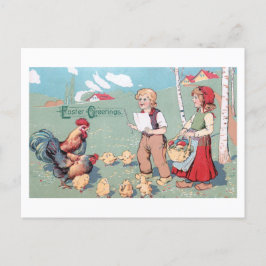 Vintage Ostergeflügel Feiertagspostkarte