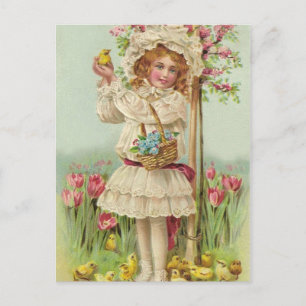 Vintage OsterGirl Feiertagspostkarte