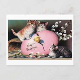 Vintage "Ostergruß" Katzen & Kick Postkarte