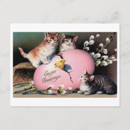 Vintage "Ostergruß" Katzen & Kick Postkarte