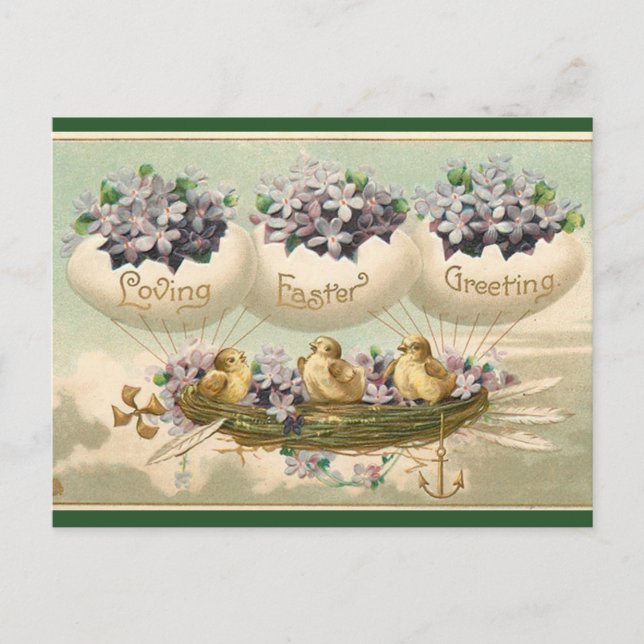 Vintage Ostergruß Postkarte (Vorderseite)