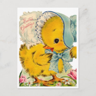 Vintage Ostergrüße 1940er Jahre Baby-Küken Feiertagspostkarte