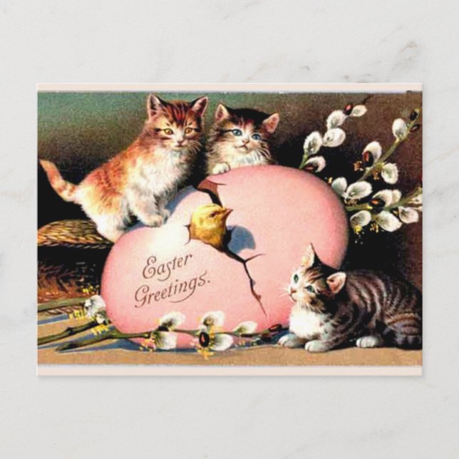 Vintage Ostergrüße, Feiertagspostkarte (Vorderseite)