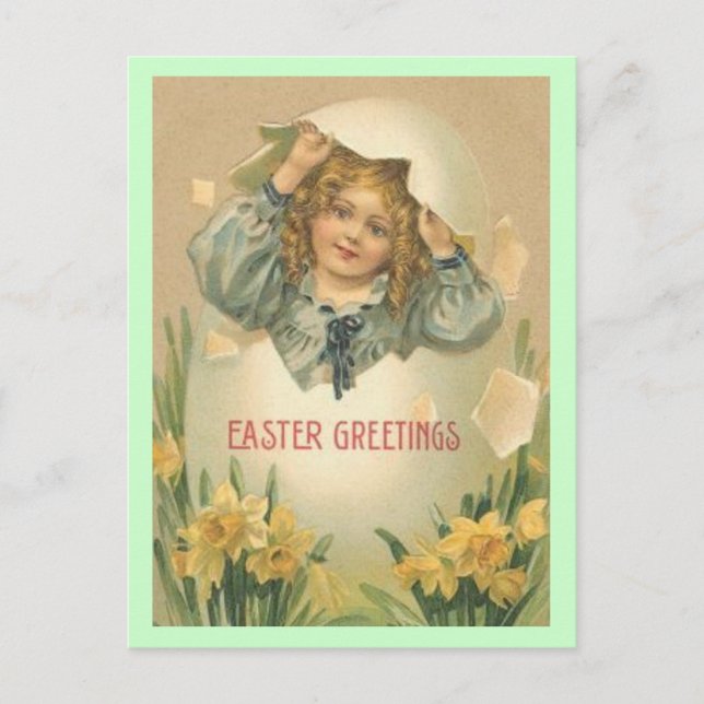 Vintage Ostergrusskarte Feiertagspostkarte (Vorderseite)