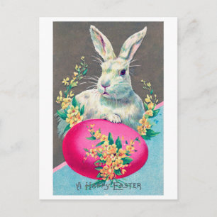 Vintage Osterhase Ei Blume Postkarte