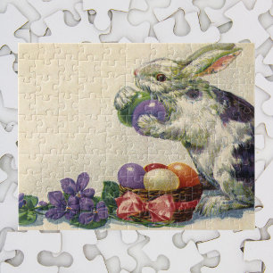Vintage-Osterhase im viktorianischen Stil, Blumen 
