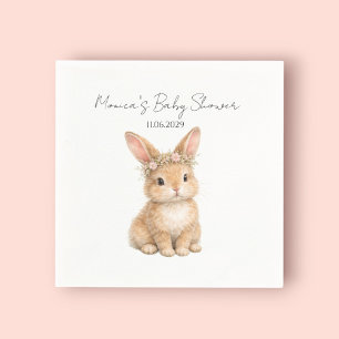 Vintage-Osterhase Kaninchen Baby-Aquarell Serviette
