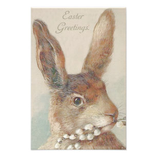 Vintage Osterhase Kaninchen Fotodruck
