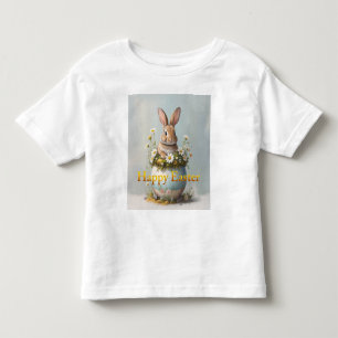 Vintage-Osterhase mit Gänseblümchen Kleinkind T-shirt