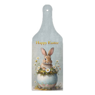 Vintage-Osterhase mit Gänseblümchen Schneidebrett