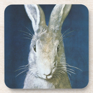Vintage-Osterhase, süßer flauschiger weißer Hase Getränkeuntersetzer