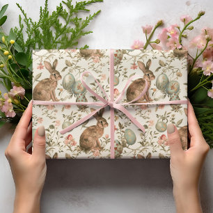 Vintage-Osterhase-Toile Geschenkpapier