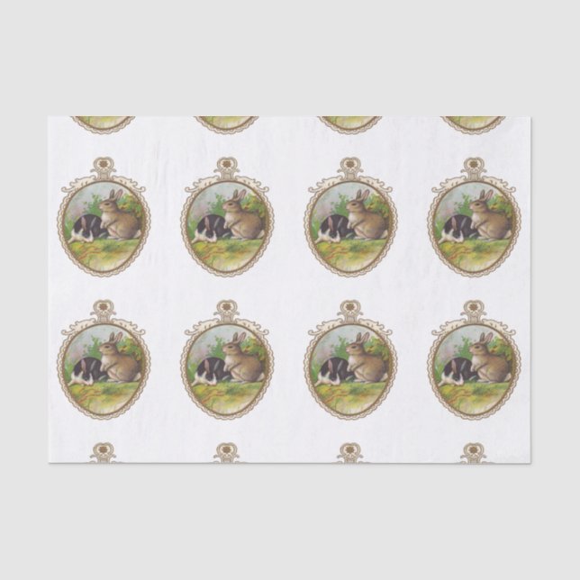 Vintage Osterhasen Seidenpapier (Vorderseite)