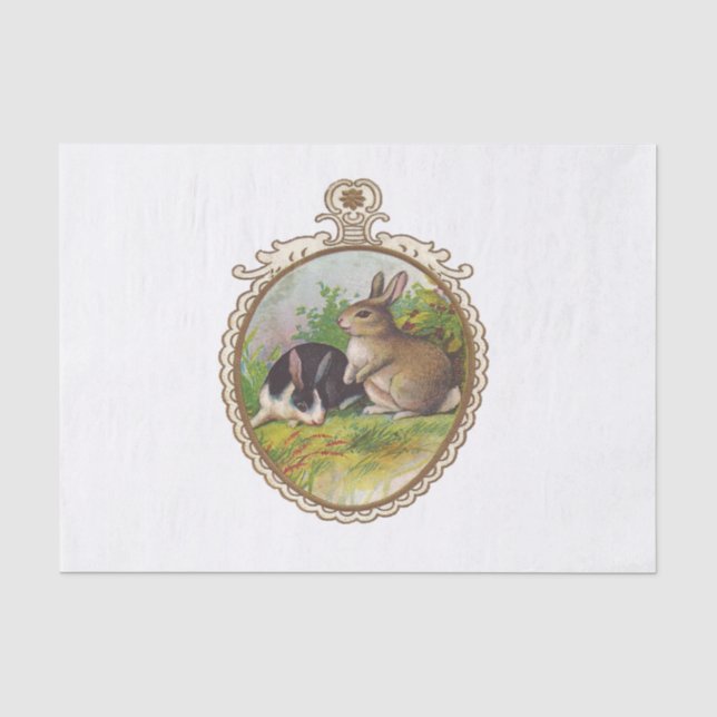 Vintage Osterhasen Seidenpapier (Vorderseite)