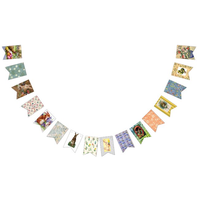 VINTAGE OSTERILLUSTRATION WIMPELKETTE (Alle)