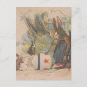 Vintage Osterkaninchen Feiertagspostkarte