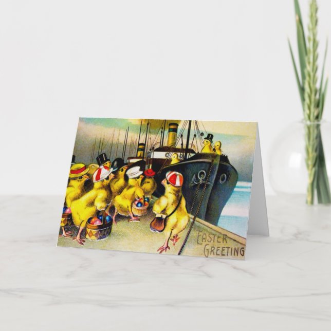 Vintage Osterkarte Feiertagskarte (Vorderseite)