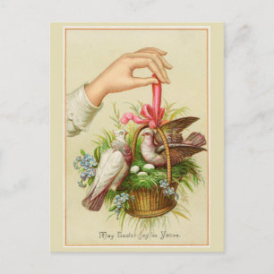 Vintage-Osterkarte Zwei Tauben Postkarte