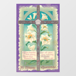Vintage Osterkreuzklammer Fensteraufkleber
