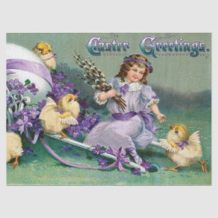Vintage Osterküken Seidenpapier