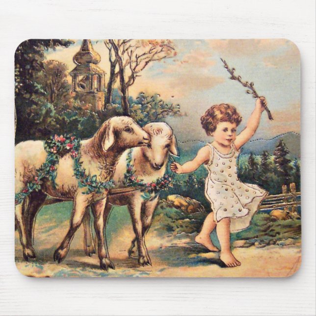 Vintage Osterlämmer Mousepad (Vorne)