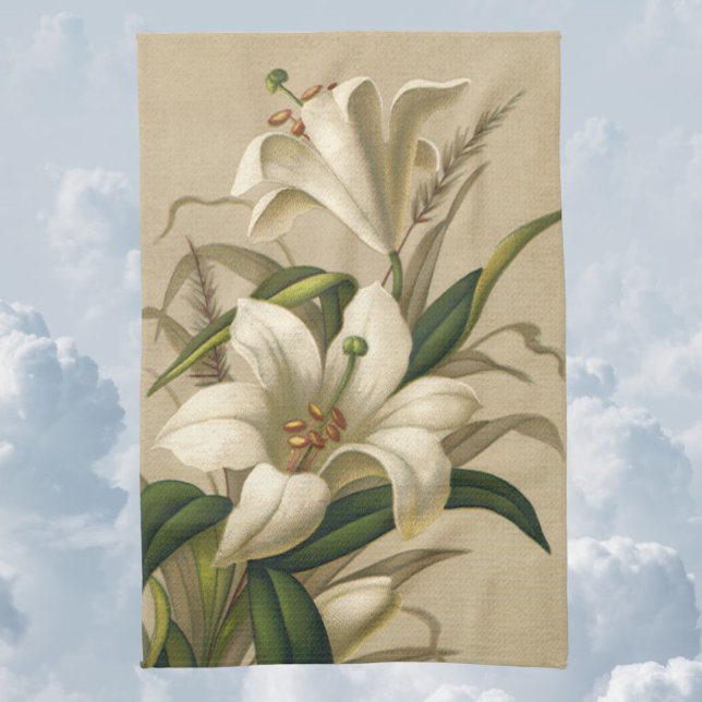 Vintage Osterlilien, Viktorianische Blume im Blut Handtuch (Von Creator hochgeladen)