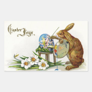 Vintage Ostern-Freuden Rechteckiger Aufkleber