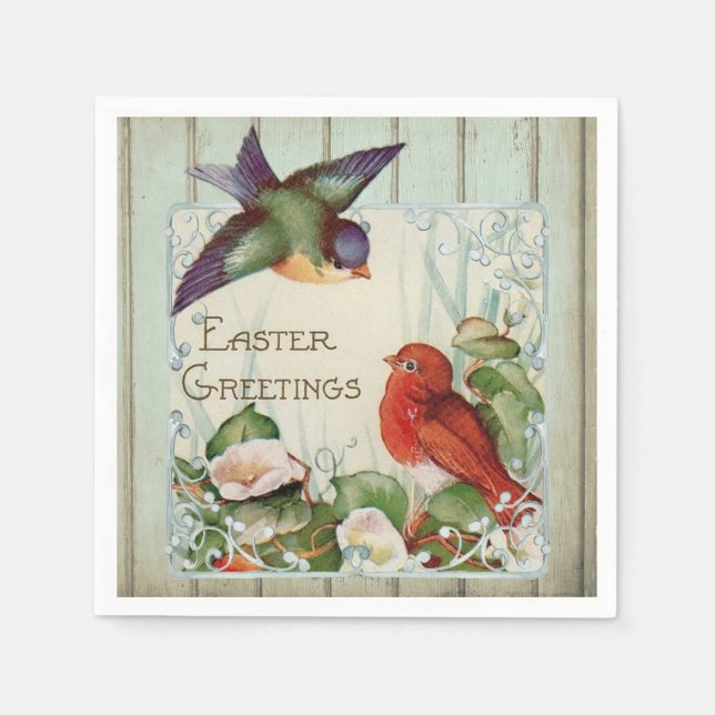 Vintage Ostern Frühling  Serviette (Vorderseite)