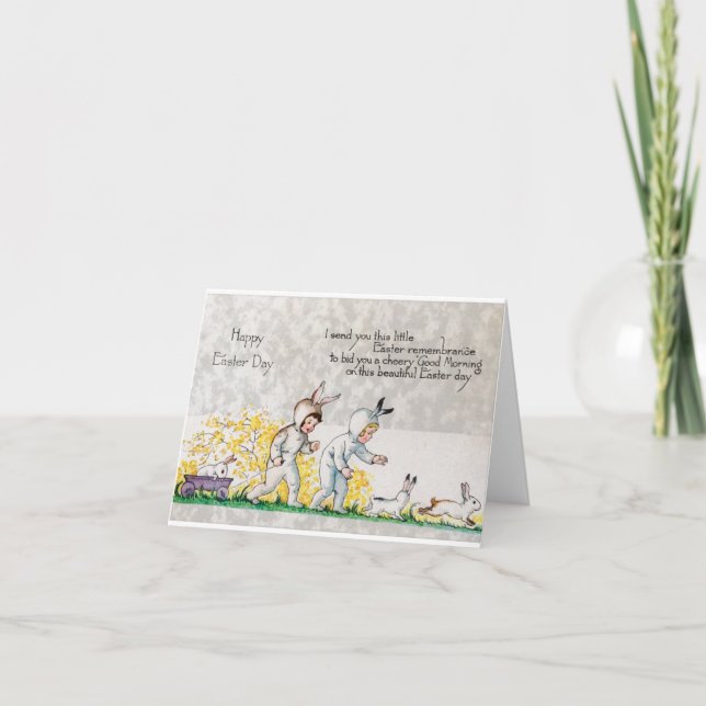 Vintage Ostern-Grüße Feiertagskarte (Vorderseite)