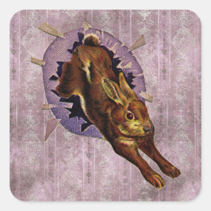 Vintage Ostern Quadratischer Aufkleber