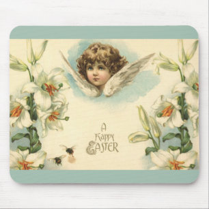 Vintage Ostern, viktorianische Lilienblumen und En Mousepad