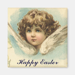 Vintage Ostern, viktorianischer Engel mit Lilienbl Magnet