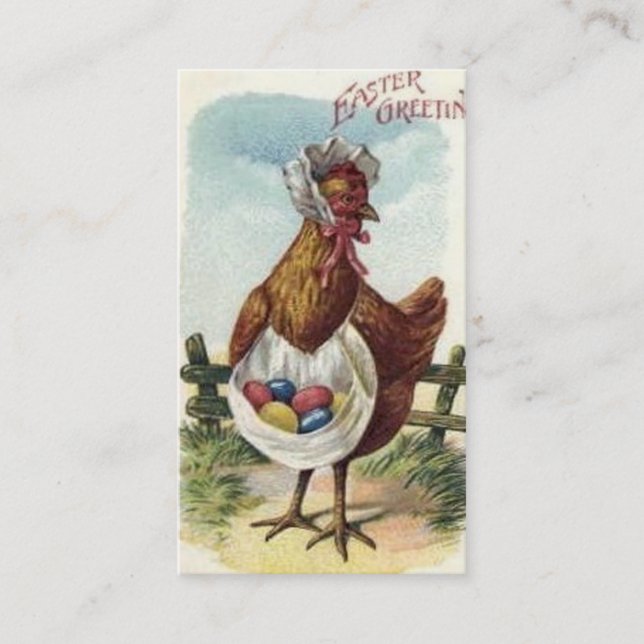 Vintage Osternminigekritzel-Gruß-Karte addieren Visitenkarte (Vorderseite)