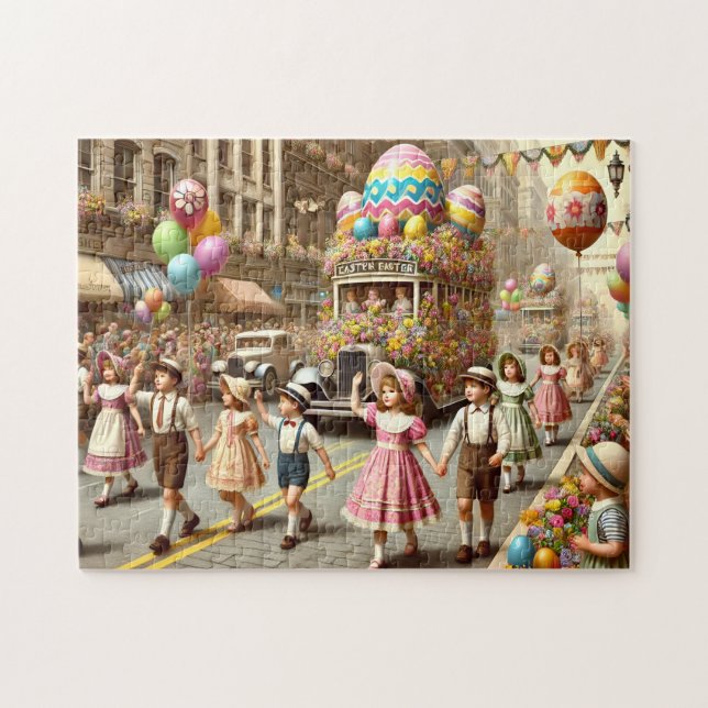 Vintage-Osterparade Retro-Frühlingsfeier (Horizontal)