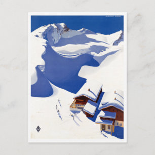 Vintage Österreich Skireiseplakat Postkarte