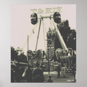 Vintage Österreich Wien Prater Vergnügungspark Poster