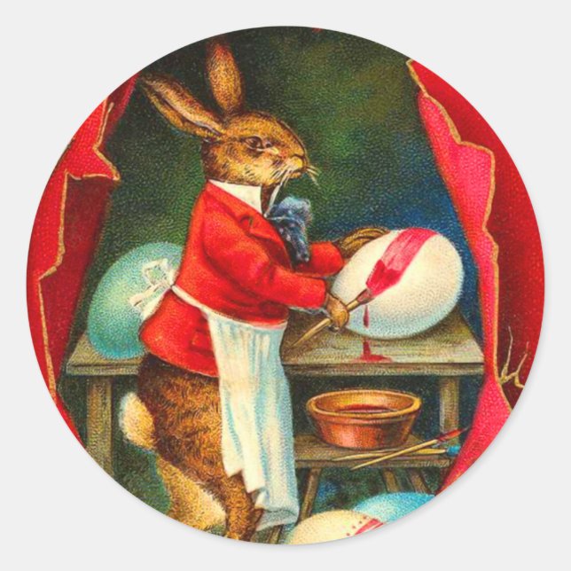 Vintage Ostersonnenklammer Runder Aufkleber (Vorderseite)