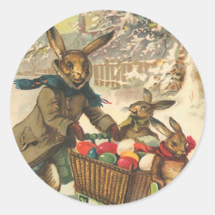 Vintage Ostersonnenklammer Runder Aufkleber