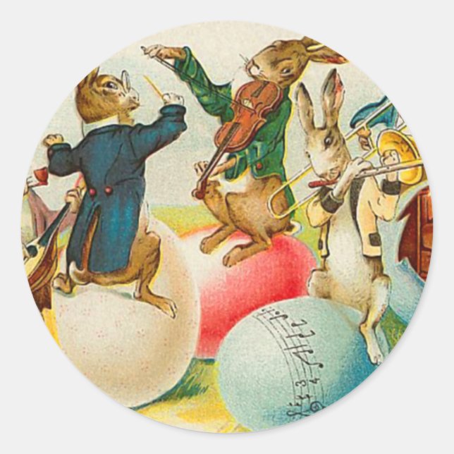 Vintage Ostersonnenklammer Runder Aufkleber (Vorderseite)